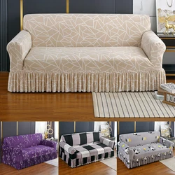 1pc Elastic Printed Sofa Slipcover With Skirt Sofa Cover Couch Cover Furniture Protector Bedroom Office Living Room Home Decor