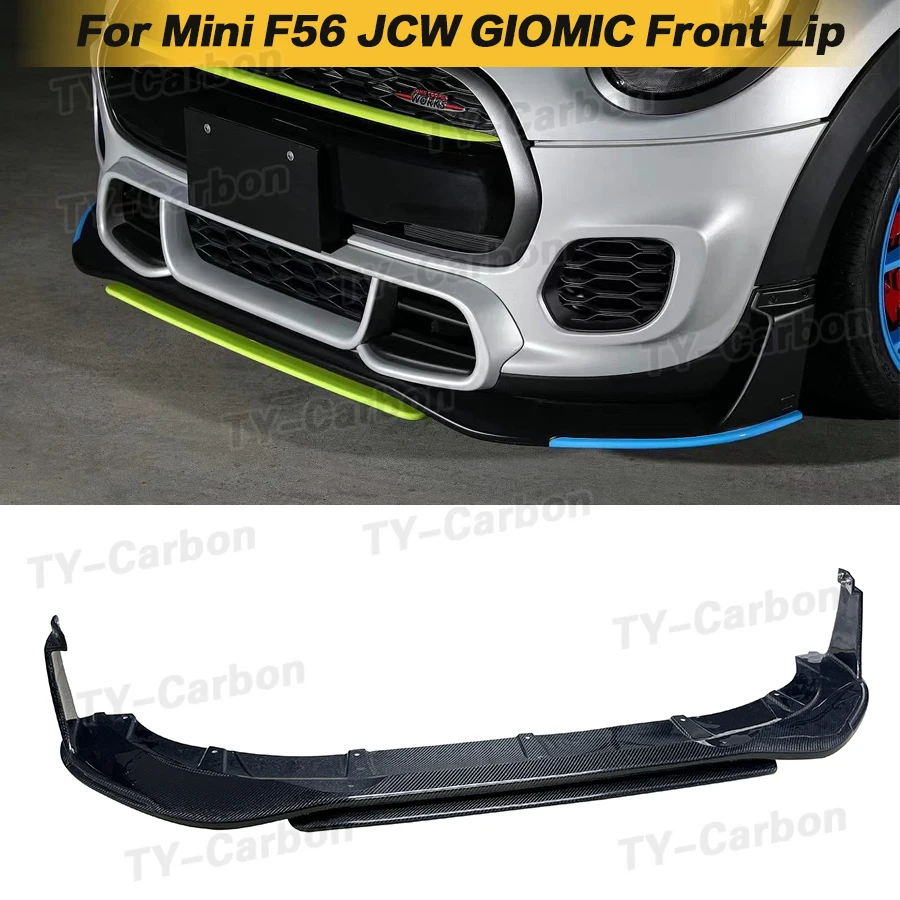 For F56 Mini Cooper Giomic Carbon Fiber Glass Body Kit Spoiler Bumper Splitter For F56 JCW front Diffuser Lip