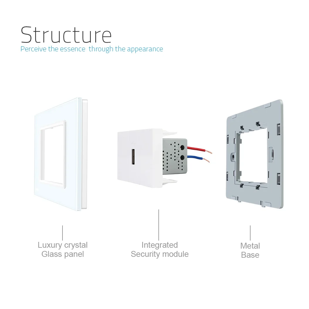 Imagem -04 - Tomada de Parede do Carregador de Livolo us Usb Tomada Elétrica da Tomada de Casa Inteligente e Tomada de Usb ac 110v250v Painel de Vidro de Cristal