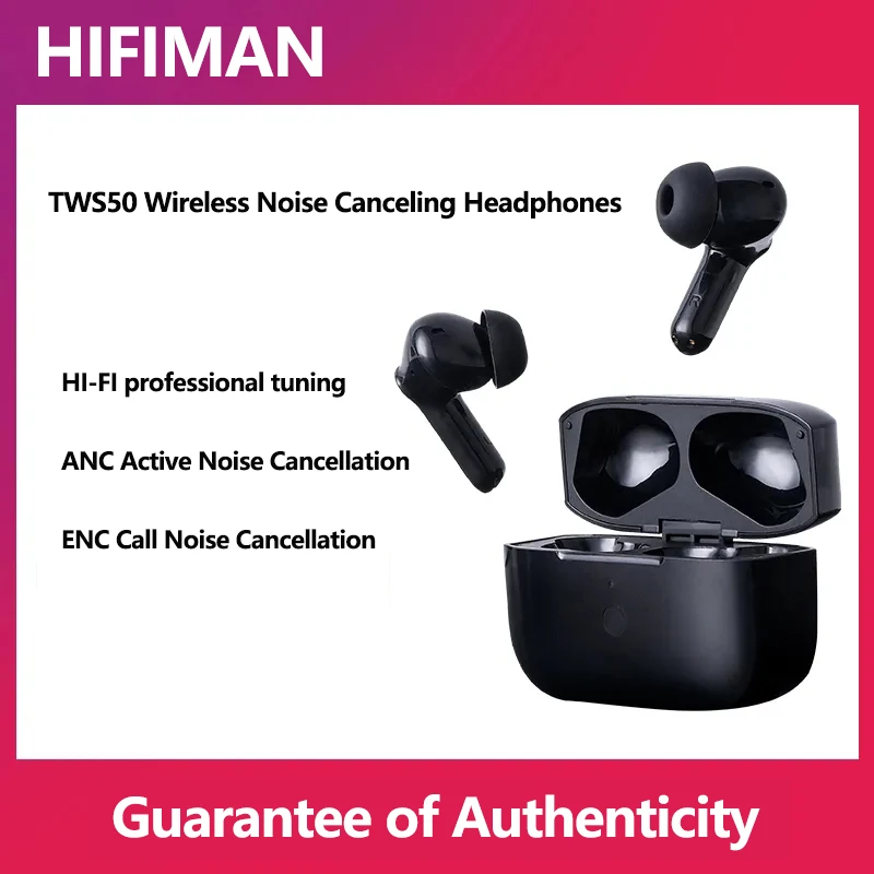 Imagem -02 - Hifiman Tws500 Bluetooth In-ear Headconjunto Cancelamento de Ruído Ativo True Wireless Gaming Long Standby