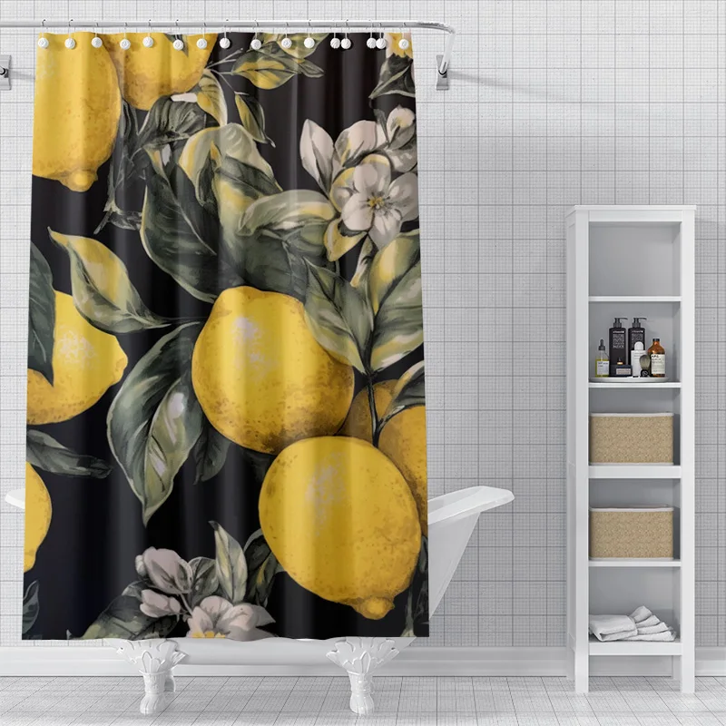 Home decoration shower curtains for bathroom waterproof curtain fabric Modern Nordic style Living Room Fruit plant fresh simple