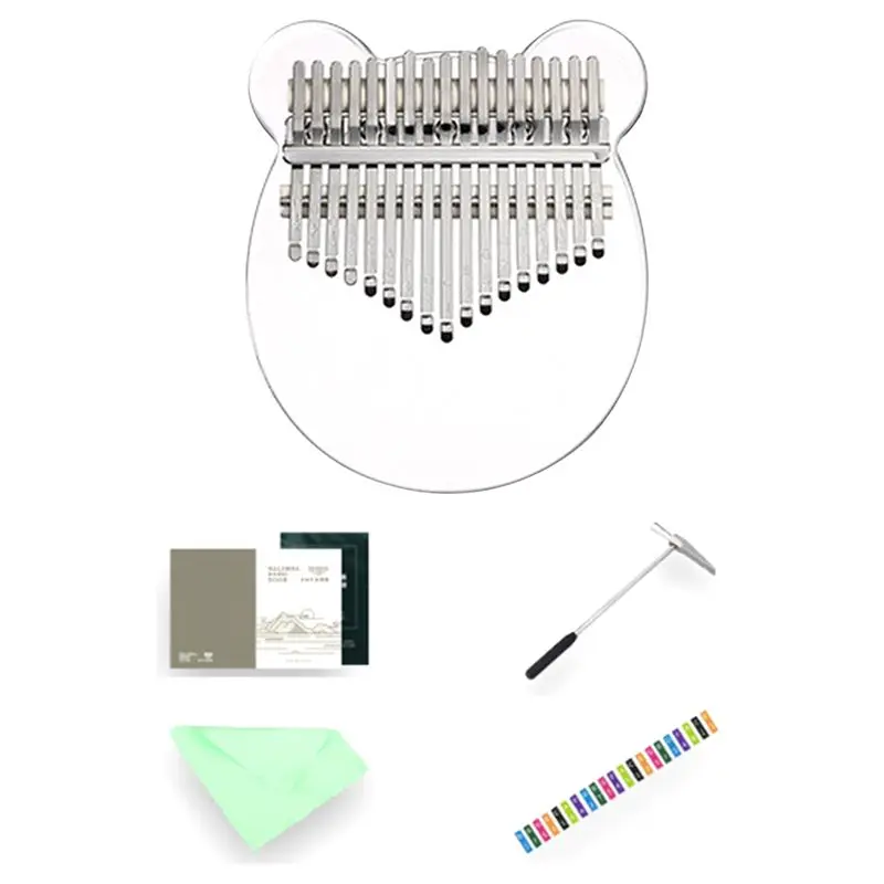 AA90-Kalimba 17 Keys Thumb Piano, Clear Transparent Acrylic Finger Piano Instrument Easy Install Easy To Use