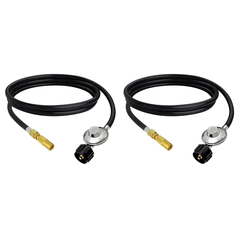 2X 5Ft Propane Adapter Hose And Regulator Replacement Kit For Coleman Roadtrip Grills,QCC1 Low-Pressure Propane Adapter