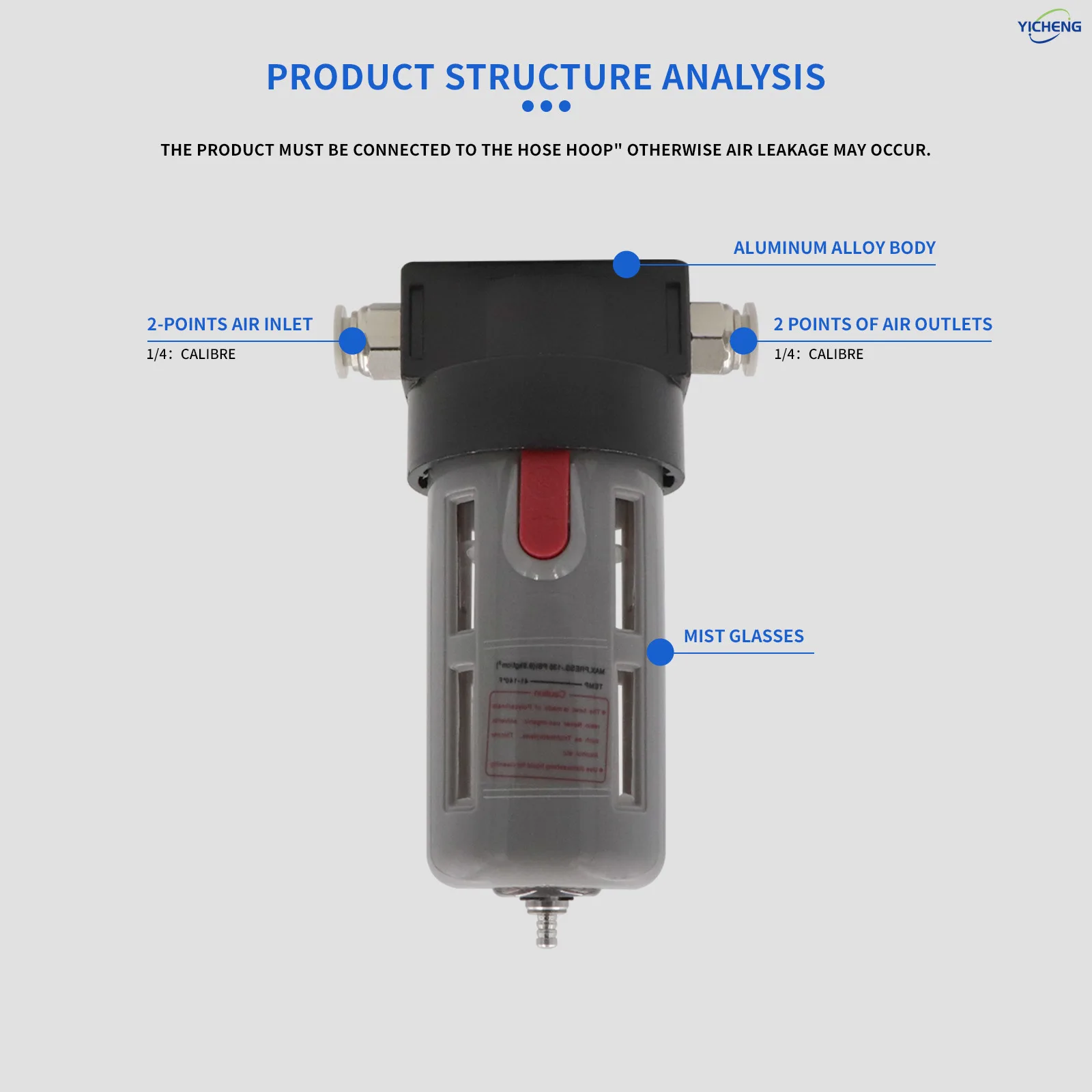 1/4"3/8"1/2" Inch Air Filter ,A separator for filtering moisture and impurities in the air