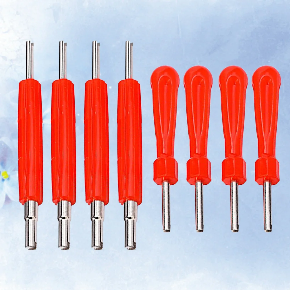 8pcs Tire Repair Tool 4 Single Head 4 Dual Head Core Remover For Car Truck Bike Forklift Durable Stem Removal Tool Set