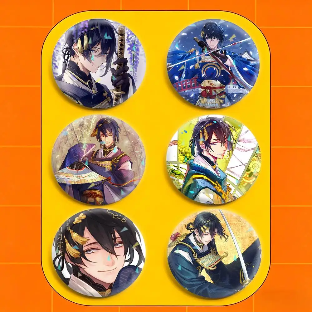 Touken Ranbu Mikazuki Munechika 32/44/58mm Handmade Pins Round Brooch Badge Backpacks Clothes Jewelry Gifts