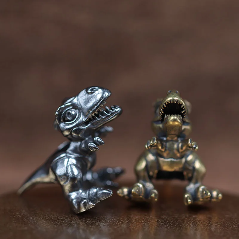 Tyrannosaurus Rex Brass Knife Bead Dinosaur EDC DIY Paracord Woven Lanyard Pendant Bracelets Charms Jewelry Hangings Accessories