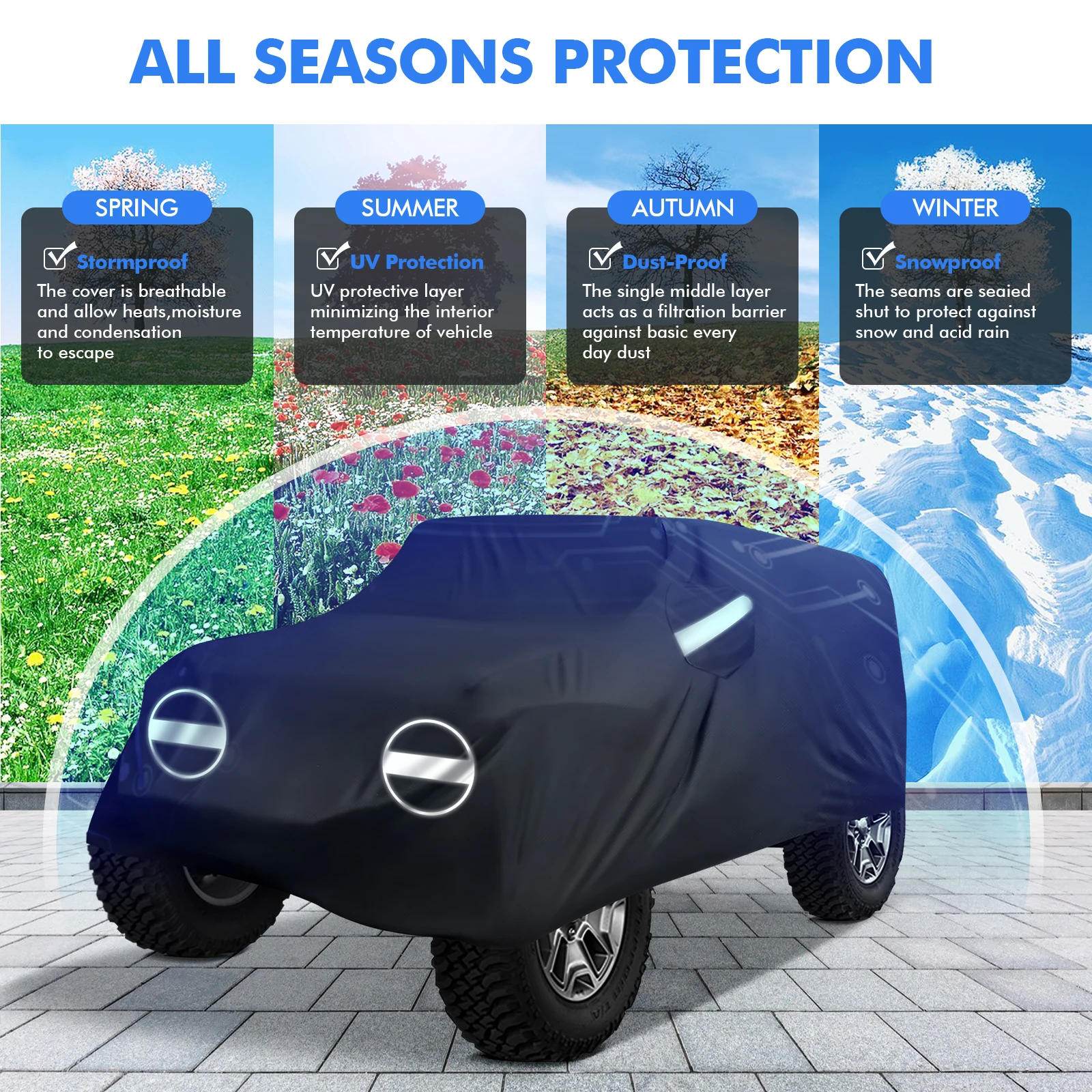 Car Covers Outdoor Protection 210D Full Exterior Snow Sun Rain Dust proof Auto SUV Cover For Jeep Wrangler Two/Four-door Version