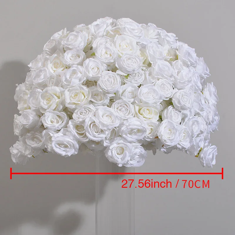 

New 70cm diameter white flower ball simulation flower ball wedding table conference table center decoration artificial flower