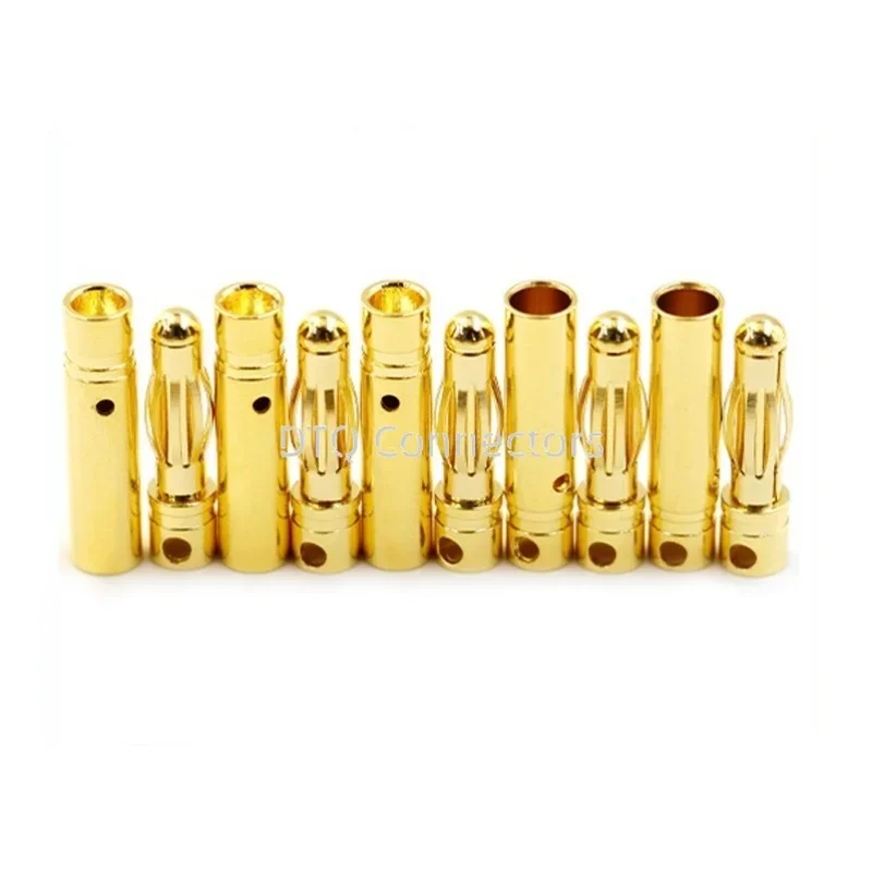 10PCS Amass Banana Plug 2.0mm 3.5mm 4.0mm Female Male Connectors Bullet Gold Plated Copper Head RC Drone Airplane Parts