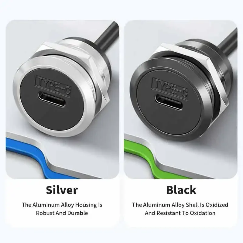 TYPE-C Female to Male Threading Board Extension Cable Interface Socket with Wire 24pinz Socket C-type Data Transmission Line