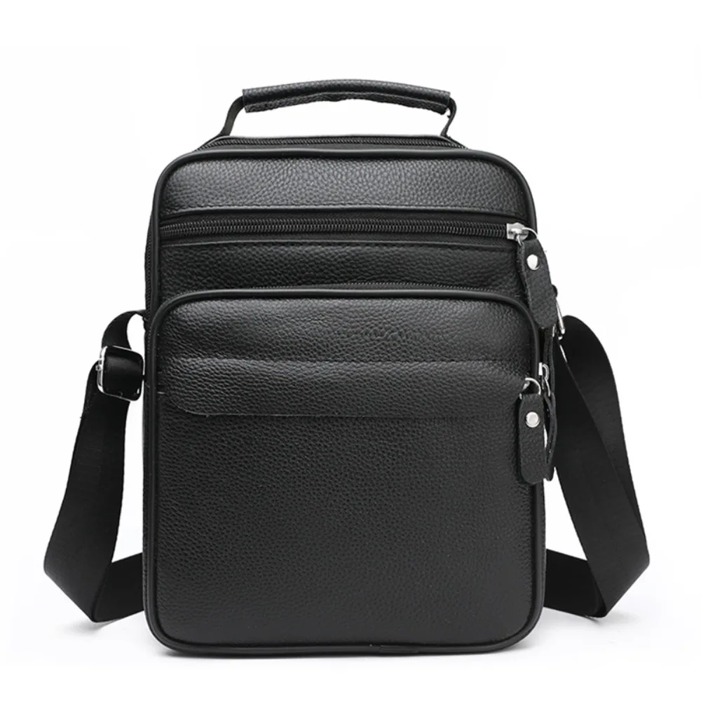 

Multifunctional PU Leather PU Leather Shoulder Bag Black Waterproof Crossbody Bag Large Capacity Handbag Men Women