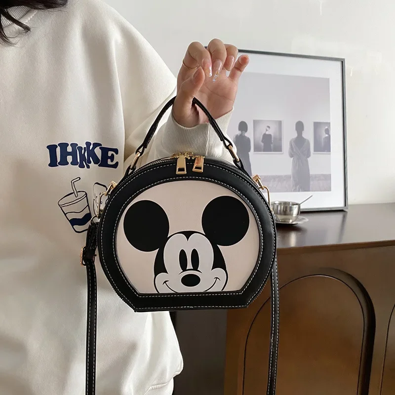 Disney Mickey Mouse Messenger Bag Women Fashion Handbag Small Crossbody Bag Tote Girls Korean Version Leather Shoulder Bags Gift