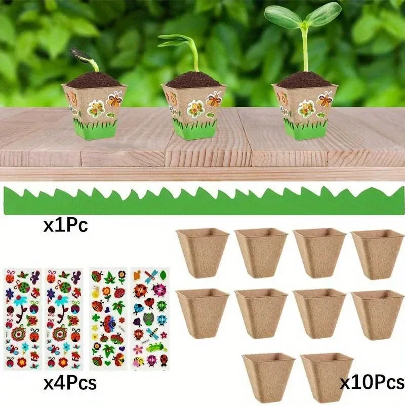 Handmade Garden Paper Craft Kit With Flower Pots And Domes Creative Gardening Classroom Activity Sheets And Stickers Included