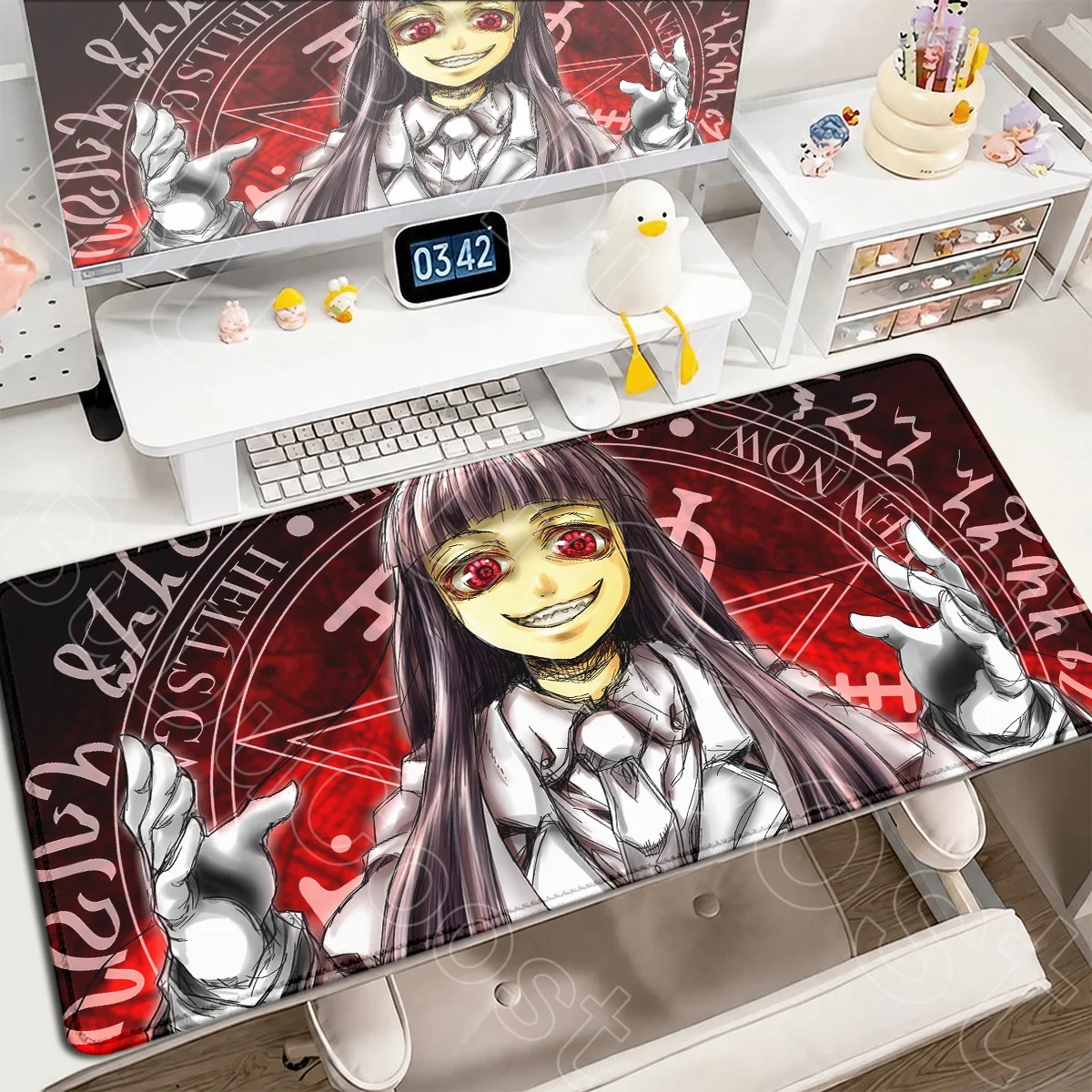 Hellsing Alucard XXL Büro-Mauspads, Laptop-Anime-Tastaturmatten, große rutschfeste PC-Gaming-Zubehörteile, Computer-Tischteppich – Detail 11