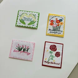 Flower stamp woven label small fresh hair accessories luggage shoes and socks matching materials handmade diy stickers