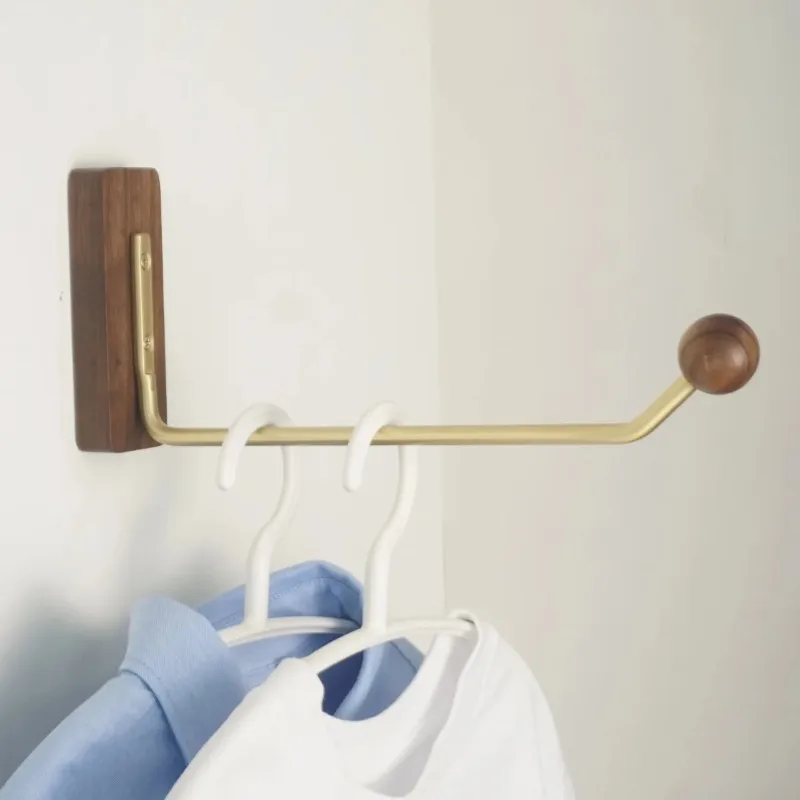 コートラック-壁掛けコートフック-無垢材真鍮製-穴あけ不要-玄関-廊下-寝室-クローゼット-ドアフック-ドア越しに取り付け可能