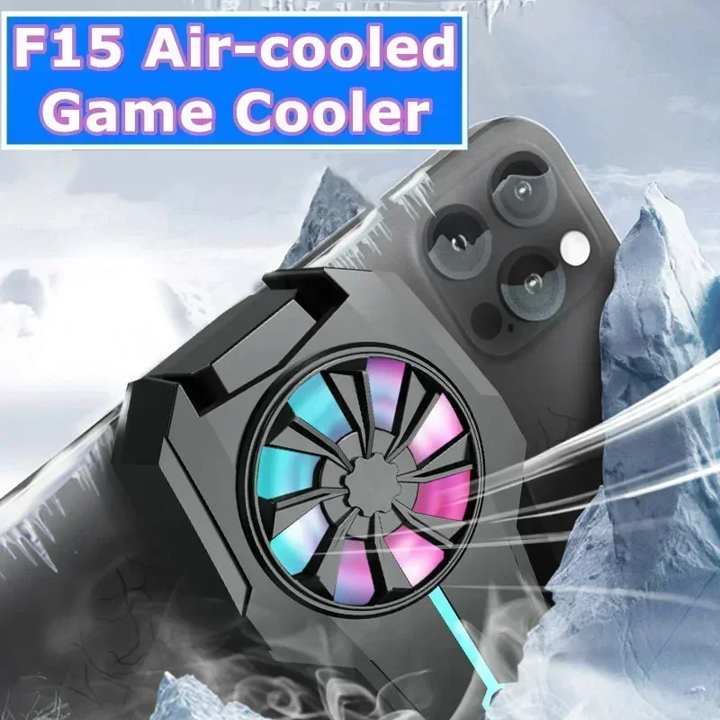 

F15 Universal ABS Mobile Phone Air-cooled 3 Speed Adjustable Cooling Fan Radiator for PUBG Game Cooler for IPhone/Samsung/Xiaomi