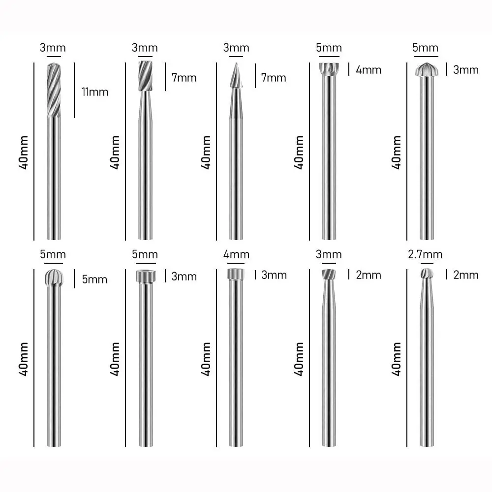 6/10/20Pcs HSS Routing Router Drill Bits Kits  Burr Rotary Tools Carving Carved Knife Engraving Wood Working Used Cutter Tool