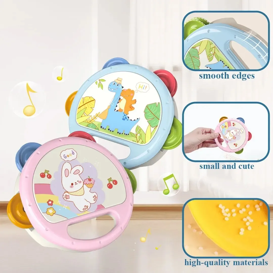 Jouets pour bébés de 18 mois, Instruments de musique, hochet à tambour de musique Montessori, jeu éducatif précoce pour enfants, 2/1 pièces, pour garçons et filles