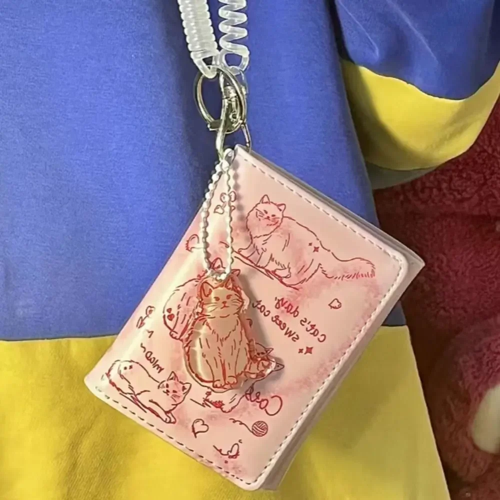 New Women Wallets Female Leather Purses Card Holders Graffiti Cat Portable Coin Purse Large Capacity Money Bag