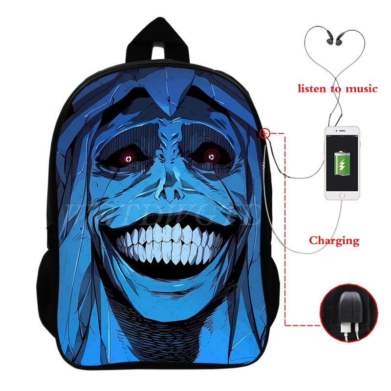 

Large Capacity Backpack Men Women Solo Leveling USB Students School Bag Cool Anime Sung Jin-Woo Fashion Outdoor Travel Bagpack