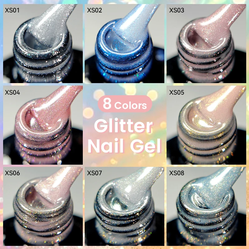 LILYCUTE 7ml Glitter Nail Gel Polish Sequins Colorful Shinning Gel Varnish Nail Art Semi Permanent Soak off Manicure UV LED Gel