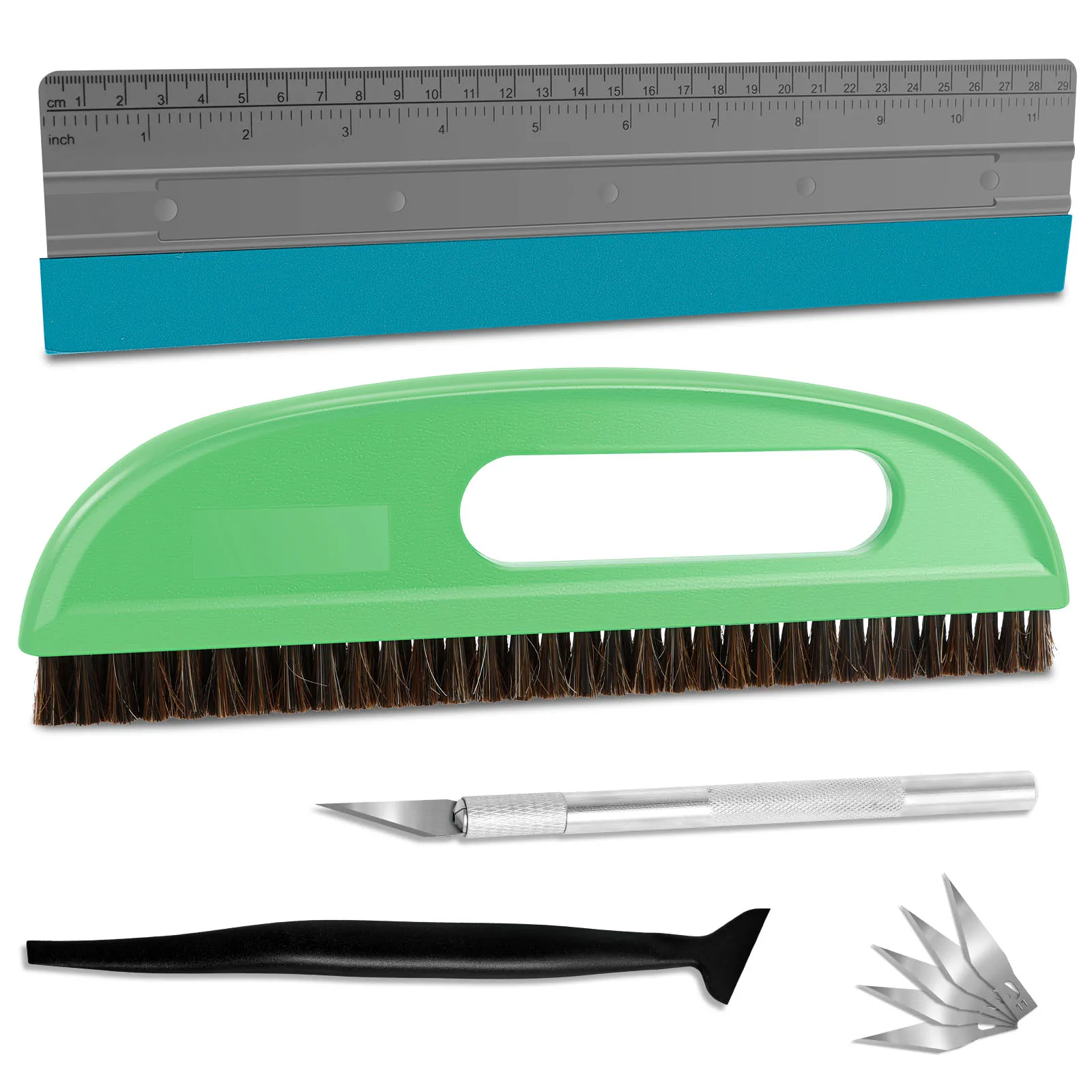 Wallpaper Smoothing Tool Kit Multipurpose Wallpaper Tool Set with Brush Knife Blades Scale Scraper and Trimmer Reusable Peel and