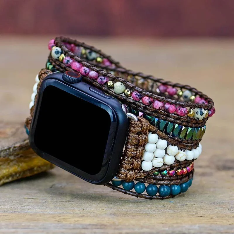 Bohemian Strap for Apple Watch Band 44mm 40mm 42-38-41mm-45mm Handmade Jewelry Bracelets iwatch series 8 7 6 5 4 3 Se Ultra 49mm