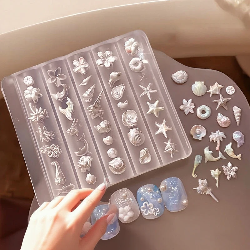 

3D Mold Silicone Nail Art Decorations DIY Flower Design Templates Mold For Nails Jewelry Crafts Transparent Nails Mold Tool