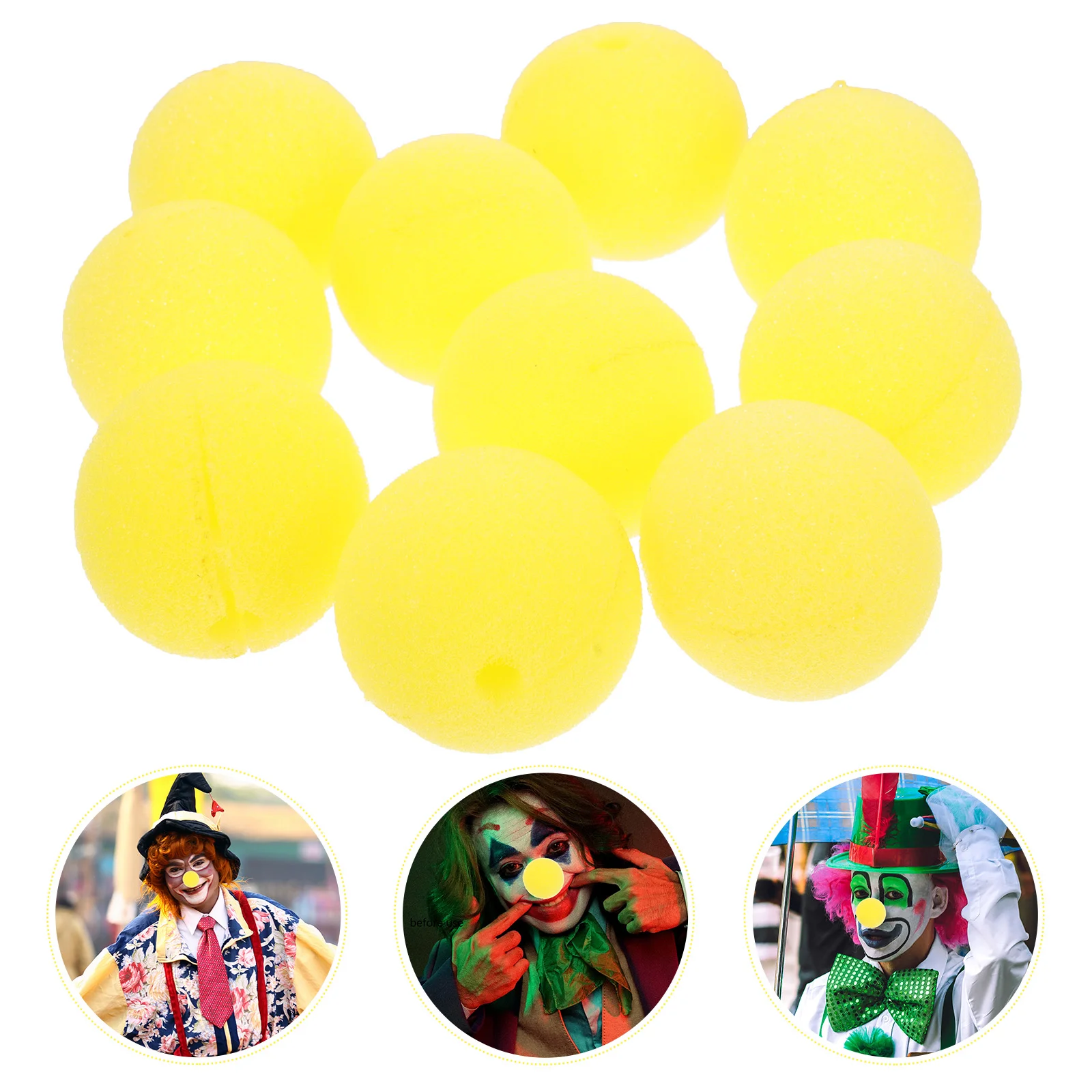 20 Pcs Clown Nose Accessory Yellow for Masquerade Sponge Accessories Cosplay Professional Child