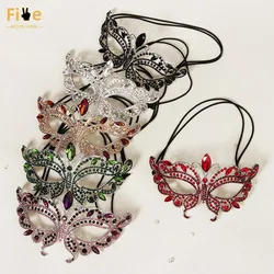 1pc Sexy Women Queen Glitter Rhinestones Masquerade Mask Eye Masks Venetian Costume Prom Party Half Face Mask Costume Props