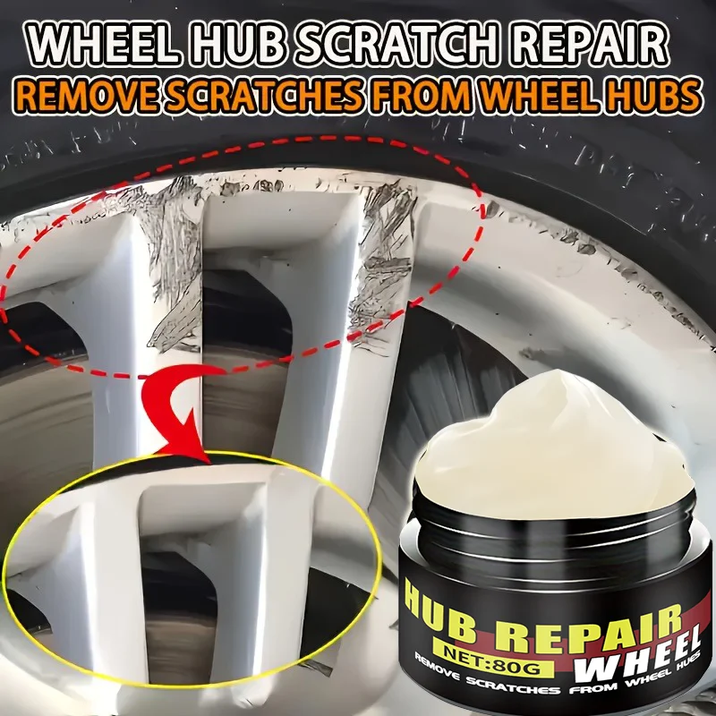 ABS Wheel Rim Scratch Repair & Renewing Wax - Restores Shine, Removes Scratches, Suitable for All Vehicle Types, Complete Kit wi