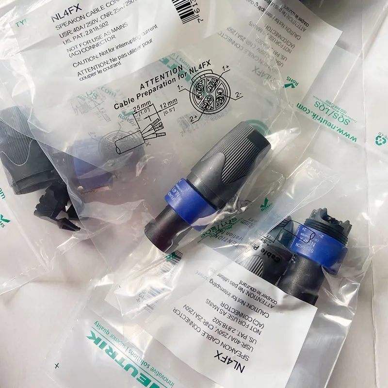 10Pcs for Neutrik Nl4Fx Speakon 4-Pole Plug Male Audio Speaker Connector Speaker Power Amplifier Ohm Head Nl4Fx Connector