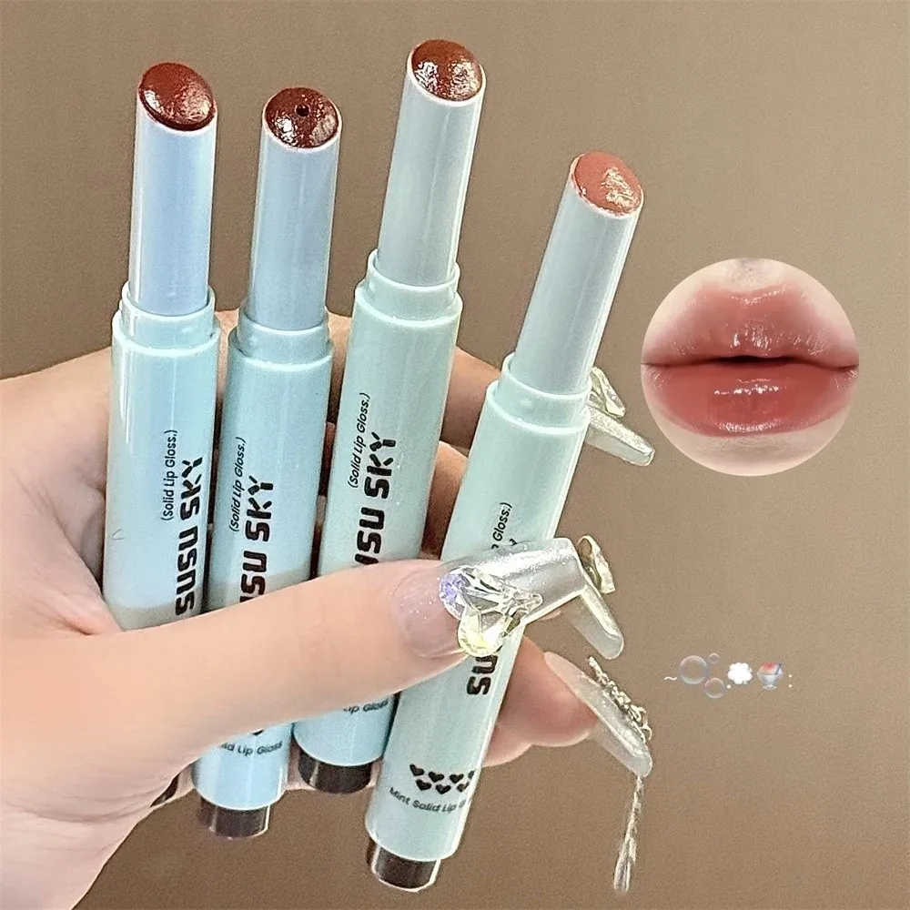 新しいべたつかないリップグロススティック 保湿ガラスのような輝きリップティント ウォーターライトリップバーム メイクアップ