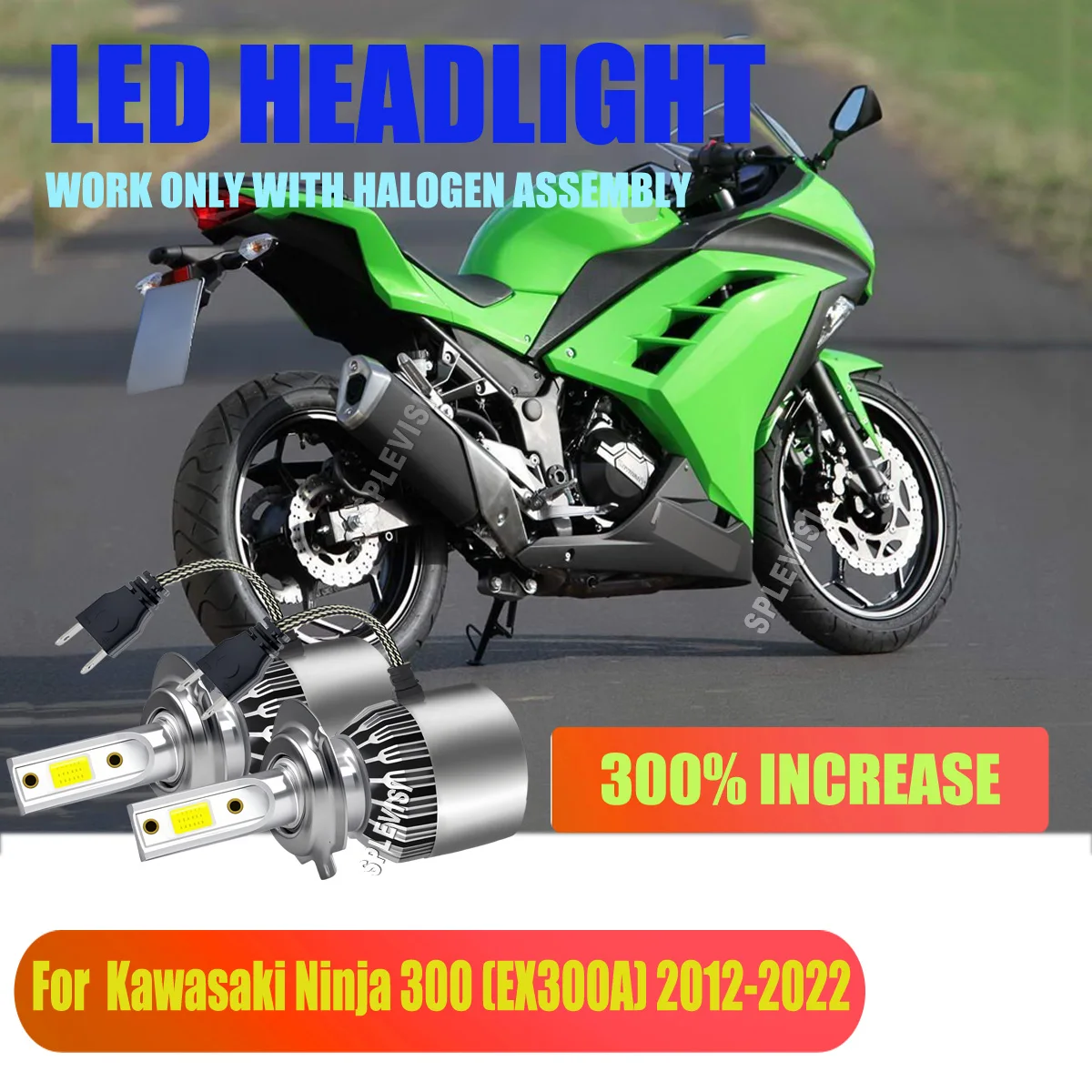 

Moto H7 LED Headlight - Shockproof - Rough Road Ready For Kawasaki Ninja 300 (EX300A) 2012 2013 2014 2015 2016 2017 2018-2022