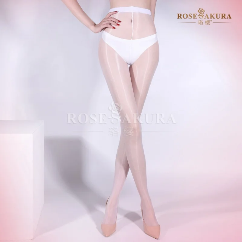 جوارب Cherry Blossom8255Aurora لامعة من الخط الأول جوارب مثيرة عالية الكثافة حريرية لامعة مفتوحة النهاية جوارب طويلة رفيعة للغاية