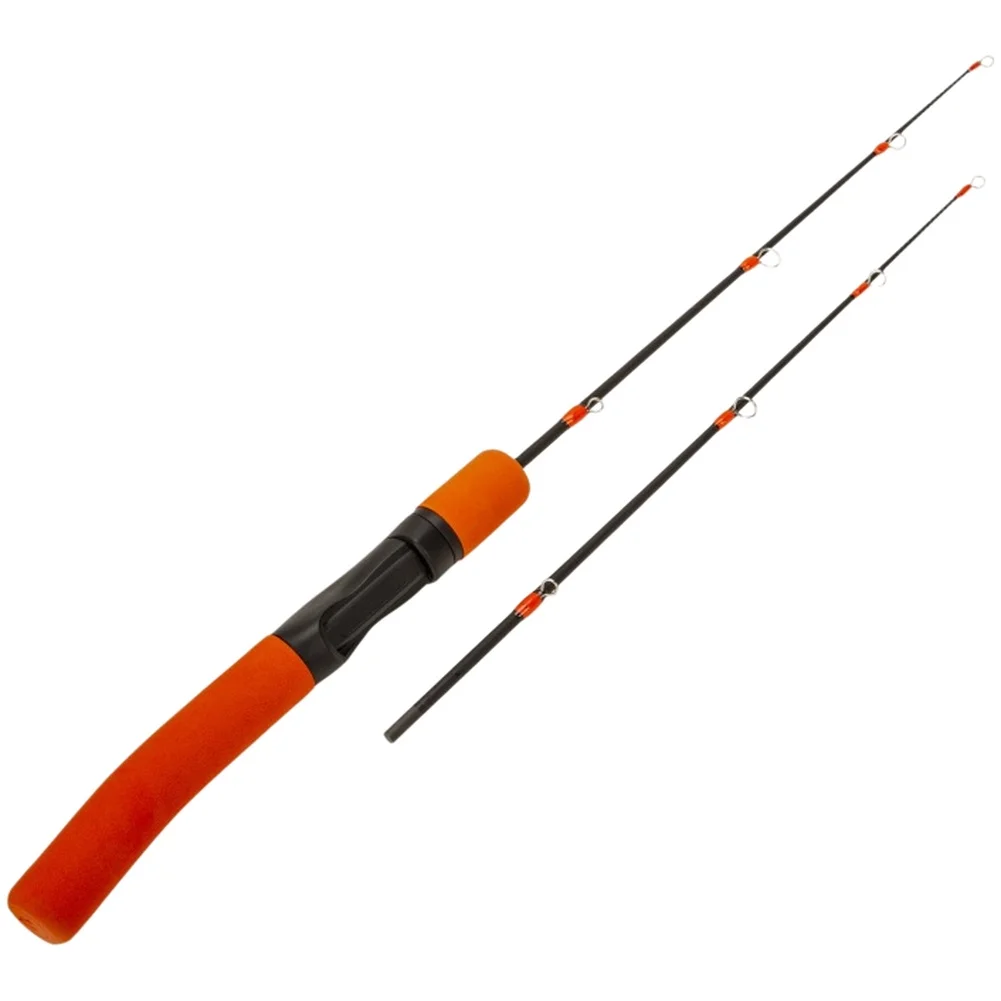 

Двухсекционное портативное удилище для зимней рыбалки из цельного карбона с двухцветным дизайном, гибкое и легкое, для зимней рыбалки на открытом воздухе.