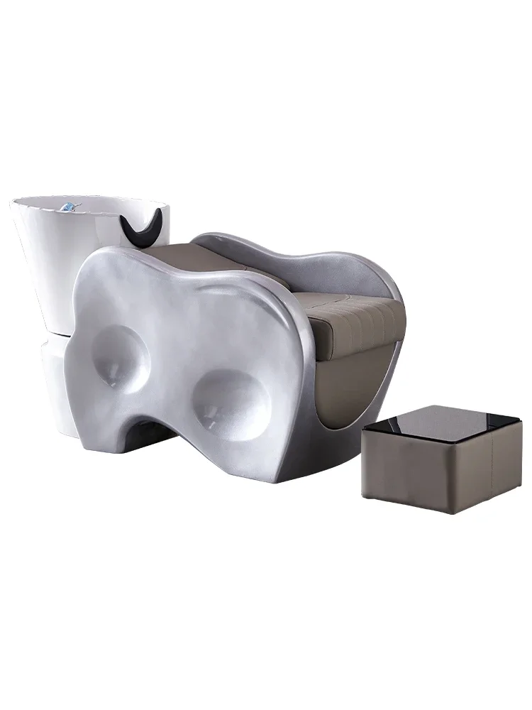 

Customized semi reclining ceramic basin shampoo bed, hair salon dedicated hair salon, massage and flushing bed