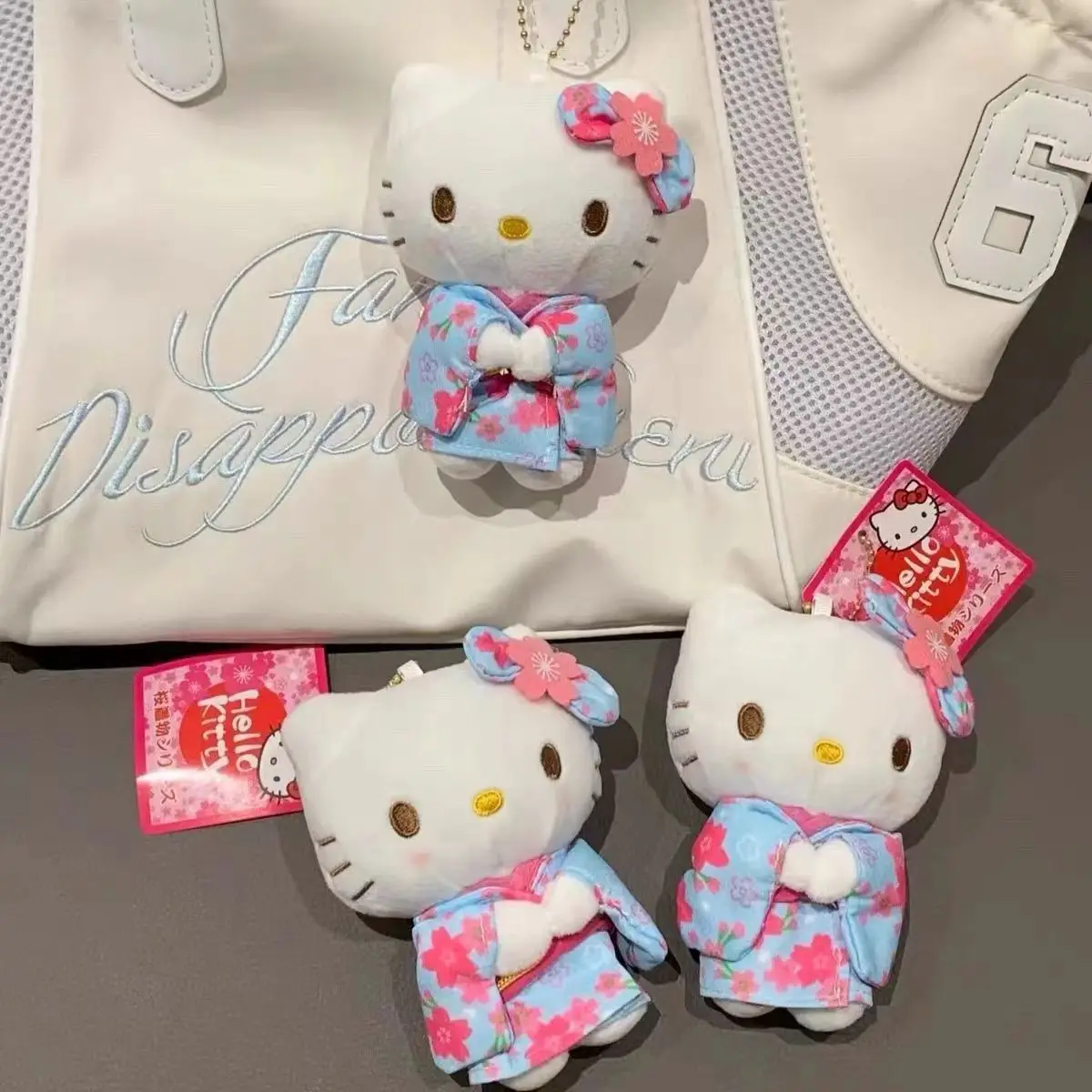 Nieuwe Sanrio Kimono Hello Kitty Pluche Pop Sleutelhanger Cartoon Leuke Kitty Kat Pluche Sleutelhangers Tas Decoratie Autosleutel Hanger