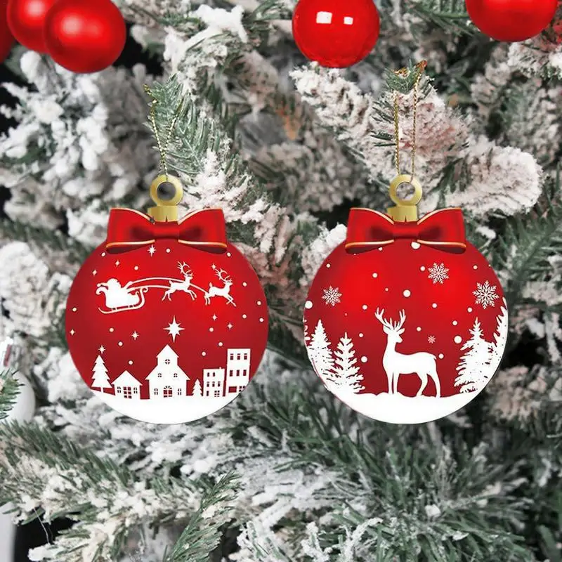 12 Uds. De adornos de bolas de Navidad, colgantes para colgar en árbol de Navidad, decoración para fiesta navideña de Año Nuevo, regalo, colgante 2025