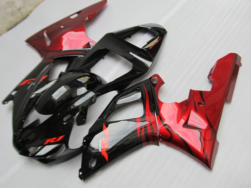 Injection bodywork fairing kit for YAMAHA YZFR1 2000 2001 wine red black fairings set YZF R1 00 01 SZ16