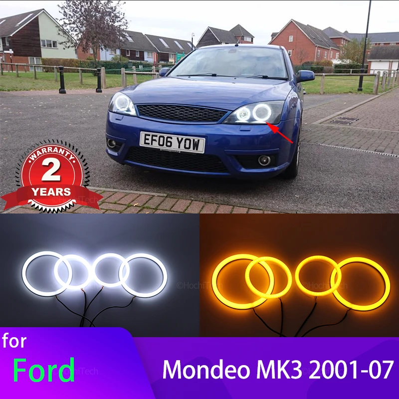 Bawełniane pierścienie świetlne Switchback DRL LED Angel Eyes Kit do FORD Mondeo 3 MK3 2001-2007 Akcesoria samochodowe Modernizacja reflektorów samochodowych