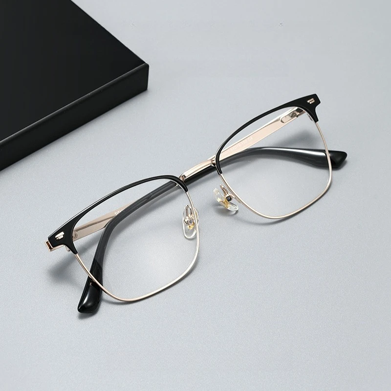 

Полурамка, модный дизайн, красочная круглая оправа для очков из сплава для мужчин и женщин, близорукость, пресбиопия, линзы по рецепту, очки