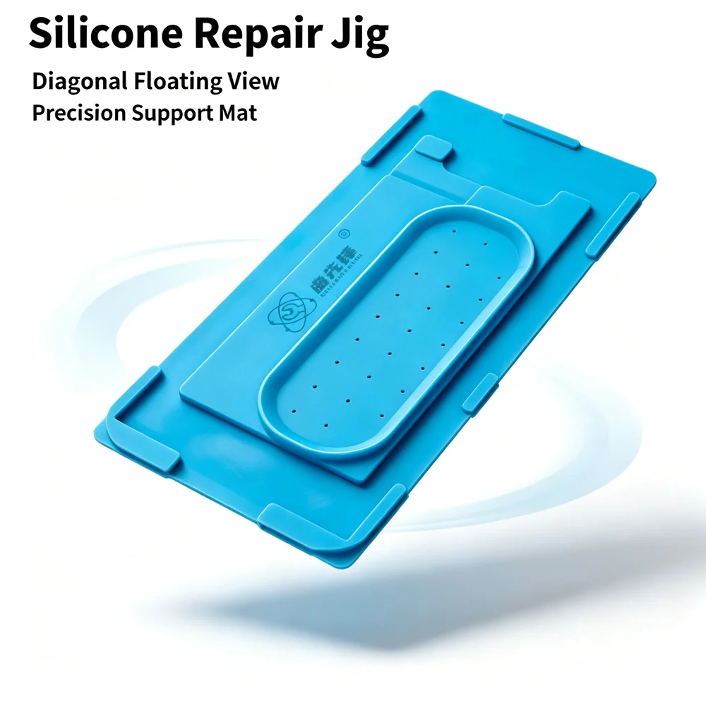 Mobile LCD Reverse Separation Cushion Blue Silicone Vacuum Adsorption Mat Anti-slip For Smartphone Screen Reverse Disassembly