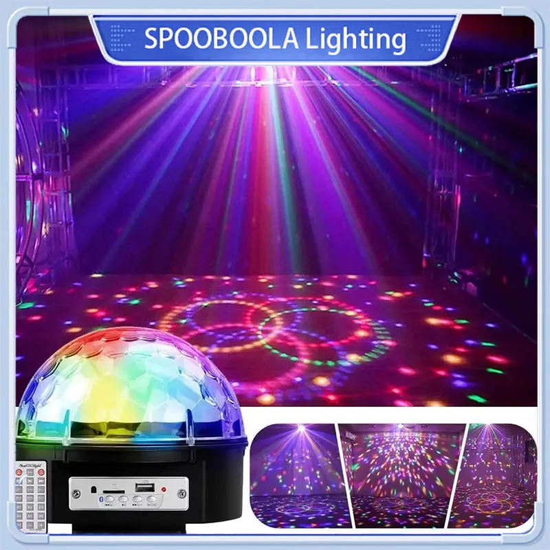 

LED Disco Magic Ball Light Sound Control Party Lights TF Card MP3 Player Sound Activated Lamp With Bluetooth For Home KTV Party