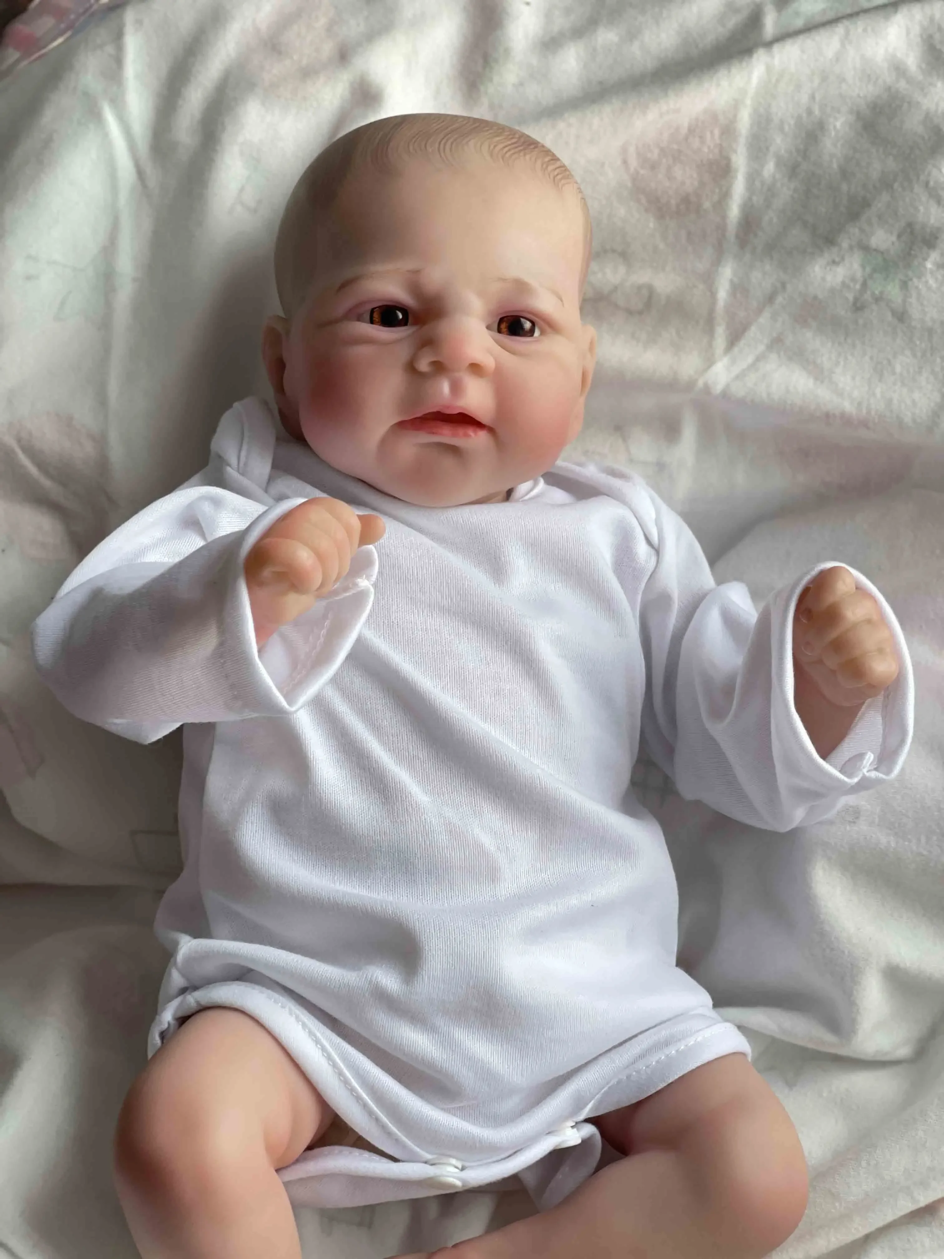 46Cm Reborn Bebe Poppen Baby Lijah Handgeschilderde Pop 3d Huid Met Zichtbare Aderen Echte Foto Verzamelbare Kunst Pop