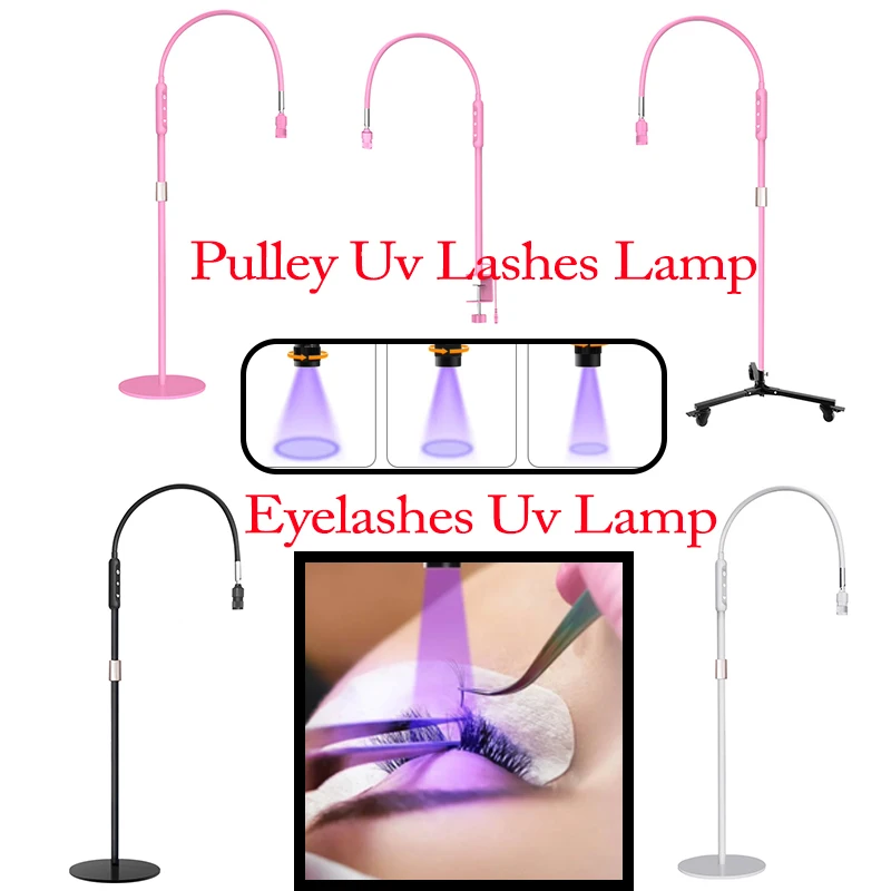 

УФ-лампа для ресниц для отверждения света УФ-клей для ресниц УФ-наращивания ресниц Nail Tech Glue Розовая лампа Регулируемая 5 Вт Гибкая гусиная шея