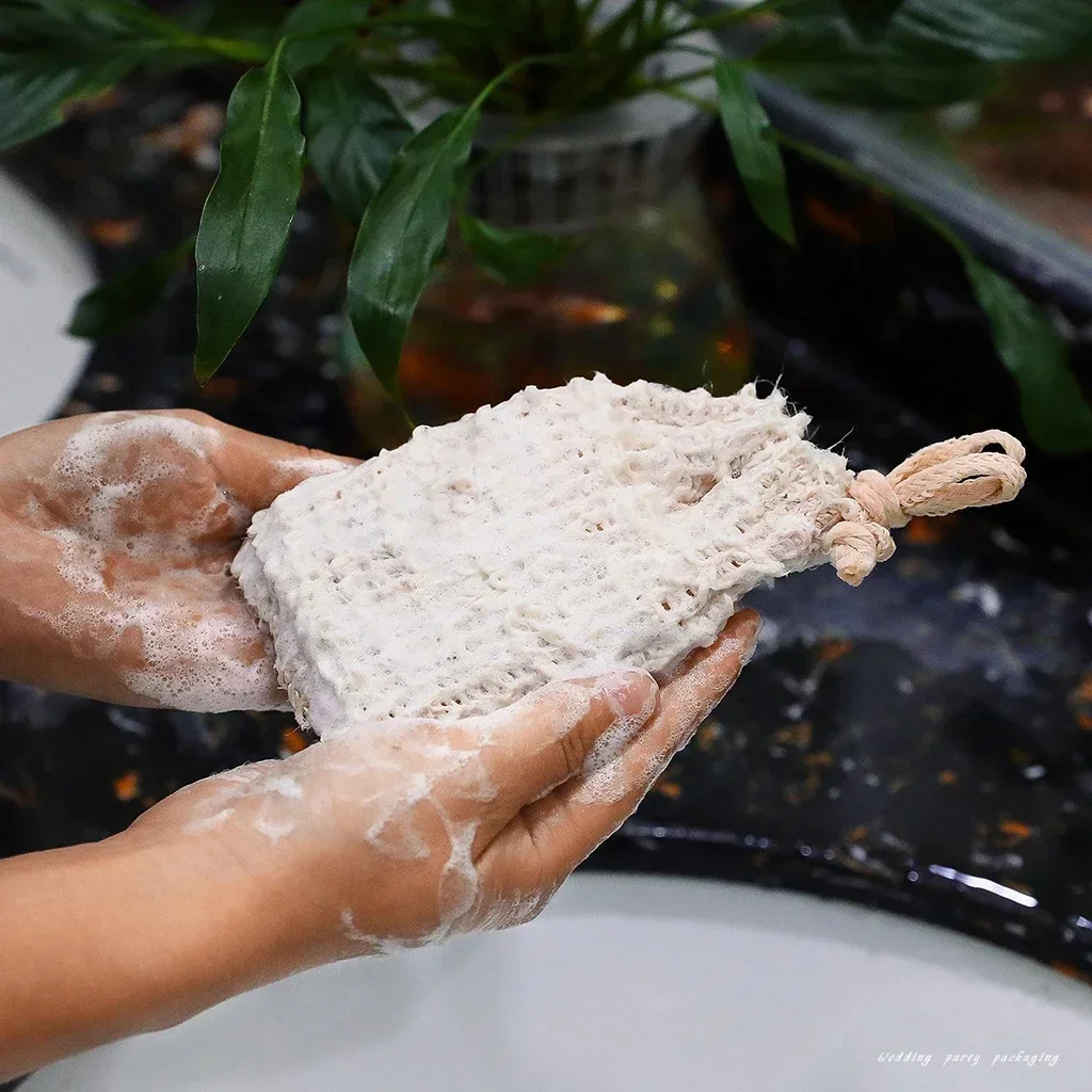 20pcs Cotton Mesh Bag Sisal Mesh Bag Cotton Bundle Pocket Soap Soap Bag Pocket Bath Foaming Mesh Bag