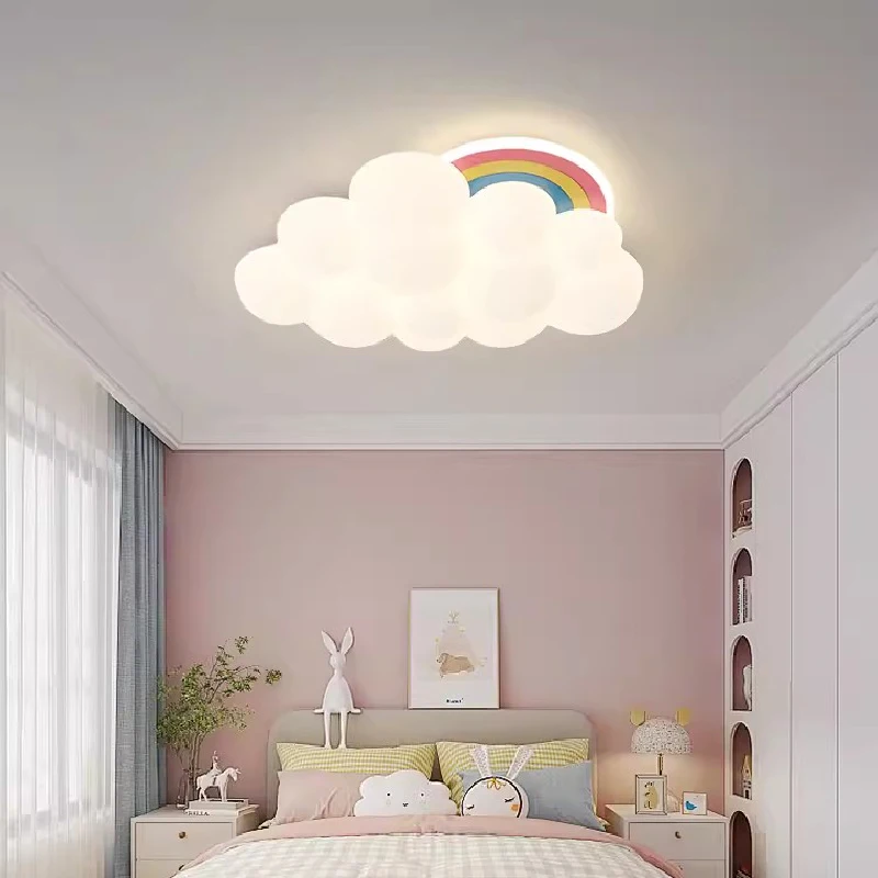 Imagem -03 - Modern Rainbow Cloud Led Ceiling Lights Decoração do Quarto Luz Quente Romântico Berçário Candeeiros de Quarto das Crianças Meninos Meninas